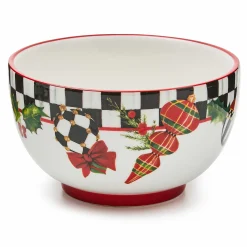 MacKenzie-Childs Deck the Halls Breakfast Bowls, Set of 4| Kitchen & Dining Sets|Dinnerware & Flatware