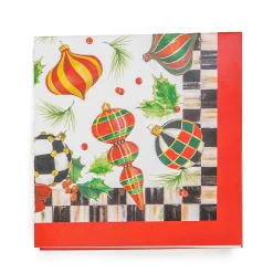 MacKenzie-Childs Deck The Halls Cocktail Paper Napkins| Holiday|Kitchen & Table Linens