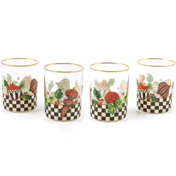 MacKenzie-Childs Deck the Halls Tumblers, Set of 4| Holiday|Decor Sets