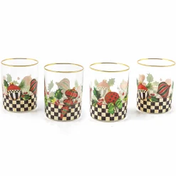 MacKenzie-Childs Deck the Halls Tumblers, Set of 4| Holiday|Decor Sets