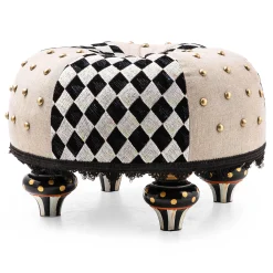 MacKenzie-Childs Diamond and Dot Footstool| Living Room