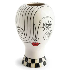 MacKenzie-Childs Doodles Lady Head Vase| Room Accents