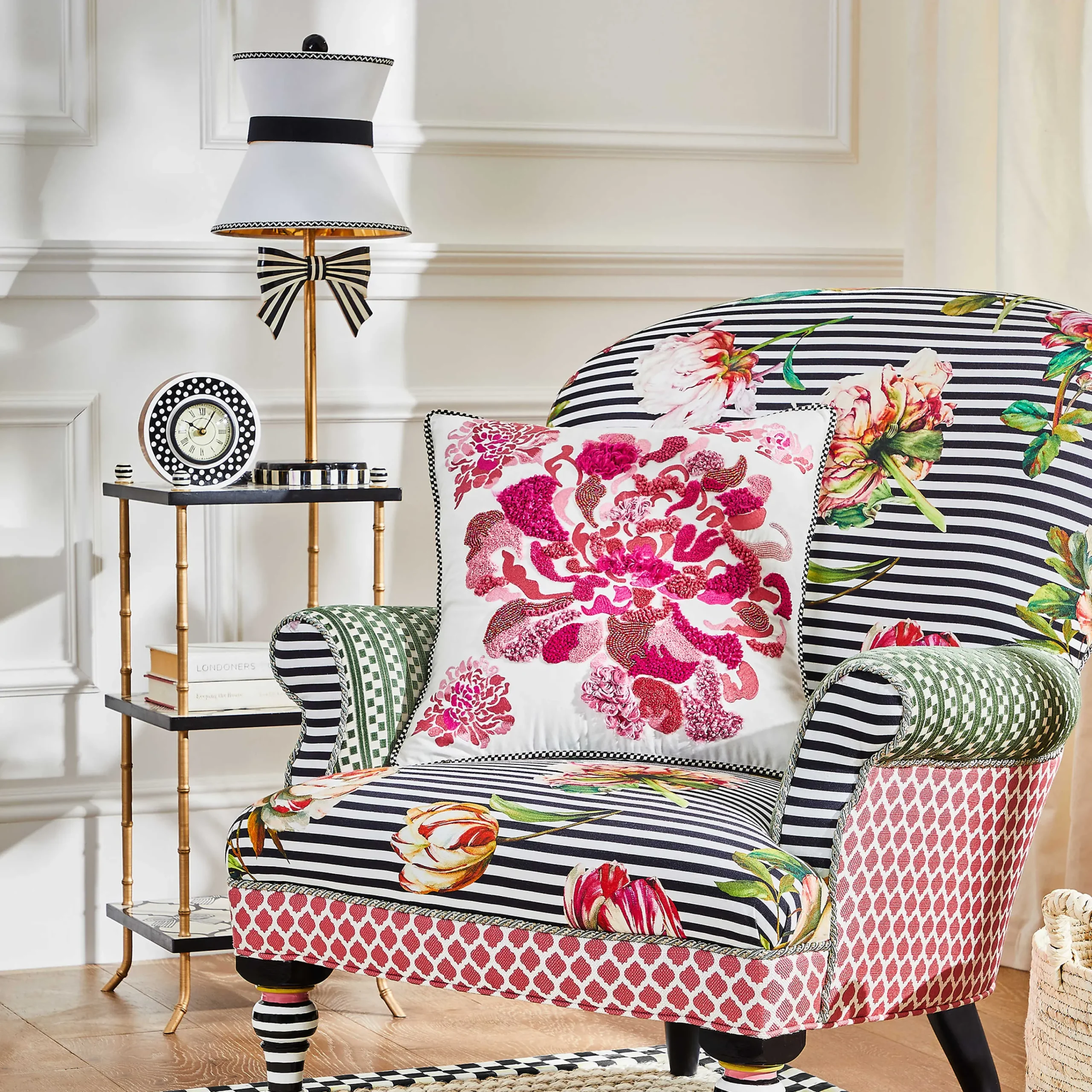 MacKenzie-Childs Dotty Round Desk Clock| Room Accents