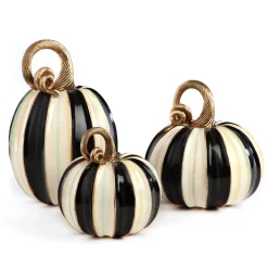 MacKenzie-Childs Elegant Stripe Small Pumpkin| Pumpkins|The Halloween Shop