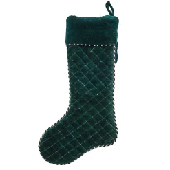 MacKenzie-Childs Emerald Beaded Deer Holiday Stocking| Room Accents