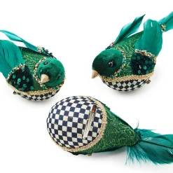 MacKenzie-Childs Emerald Luxe Bird Clips, Set of 3| Finishing Touches