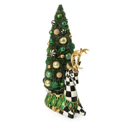 MacKenzie-Childs Emerald Luxe Illuminated Deer Bottle Brush Tree| Room Accents|Table Accessories