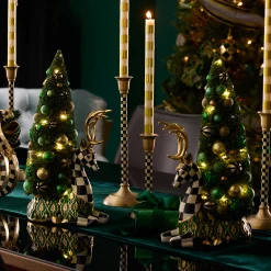 MacKenzie-Childs Emerald Luxe Illuminated Deer Bottle Brush Tree| Room Accents|Table Accessories