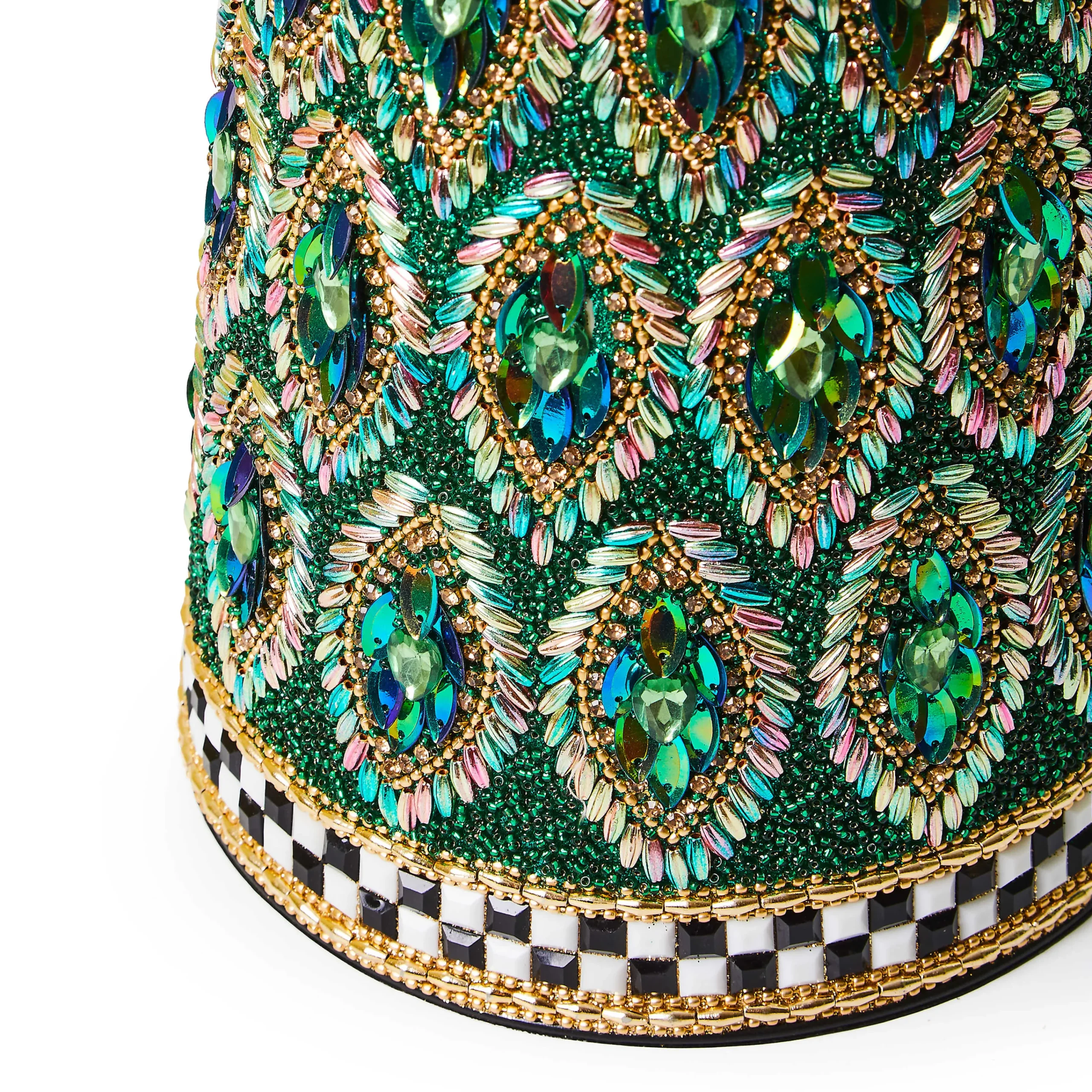 MacKenzie-Childs Emerald Luxe Large Beaded Cone Tree| Room Accents