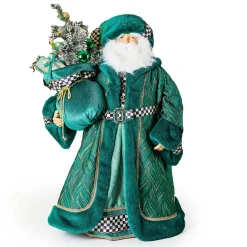 MacKenzie-Childs Emerald Luxe Large Santa with Gifts| Holiday|Room Accents