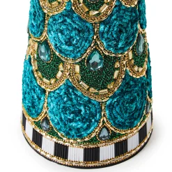 MacKenzie-Childs Emerald Luxe Medium Beaded Cone Tree| Room Accents