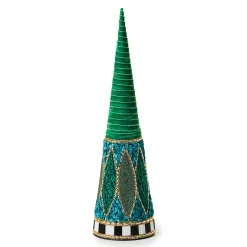 MacKenzie-Childs Emerald Luxe Small Beaded Cone Tree| Room Accents