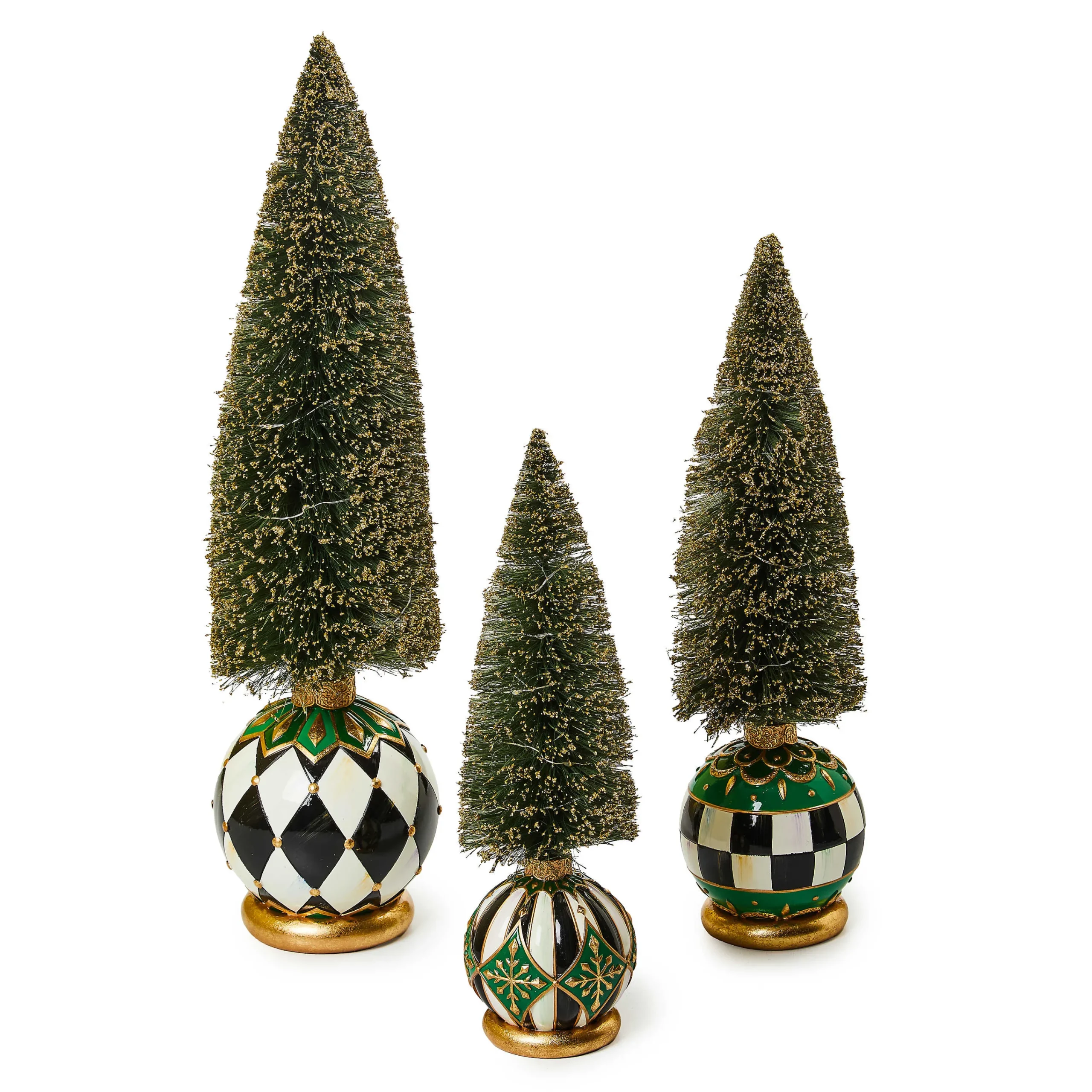 MacKenzie-Childs Emerald Luxe Small Illuminated Bottle Brush Tree| Room Accents