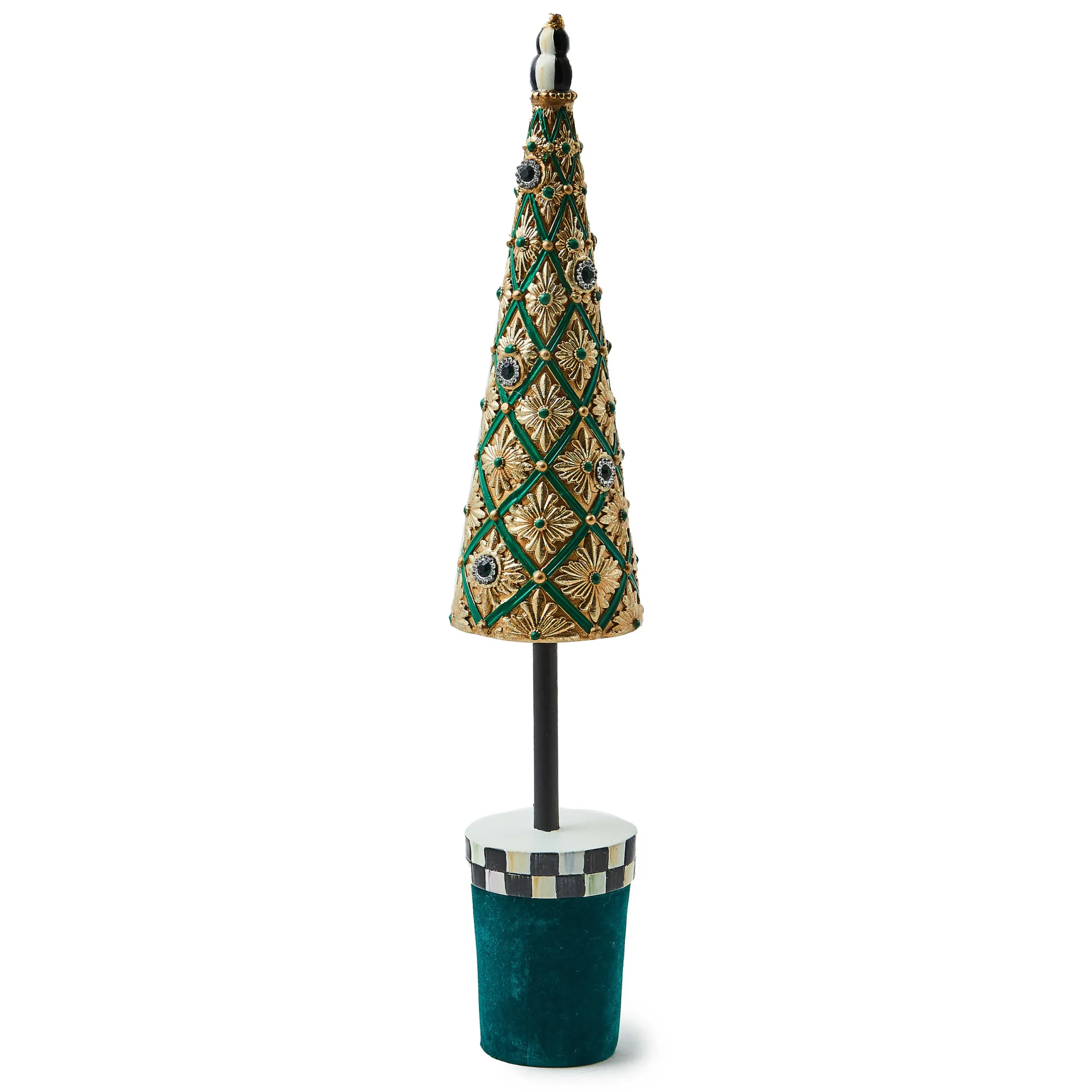 MacKenzie-Childs Emerald Luxe Small Jeweled Tree| Holiday|Room Accents