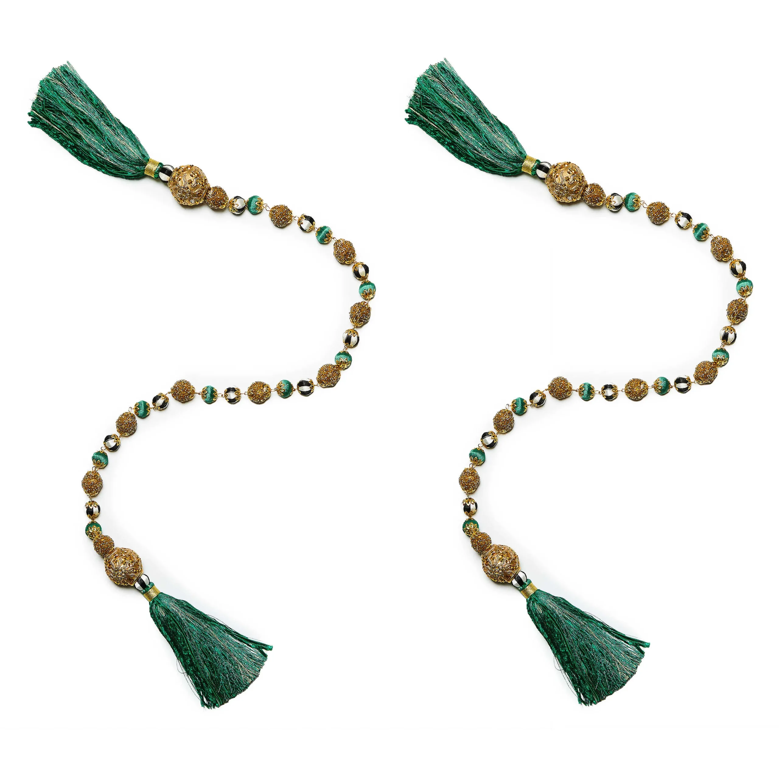 MacKenzie-Childs Emerald Luxe Swag Tassels, Set of 2| Decor Sets|Room Accents