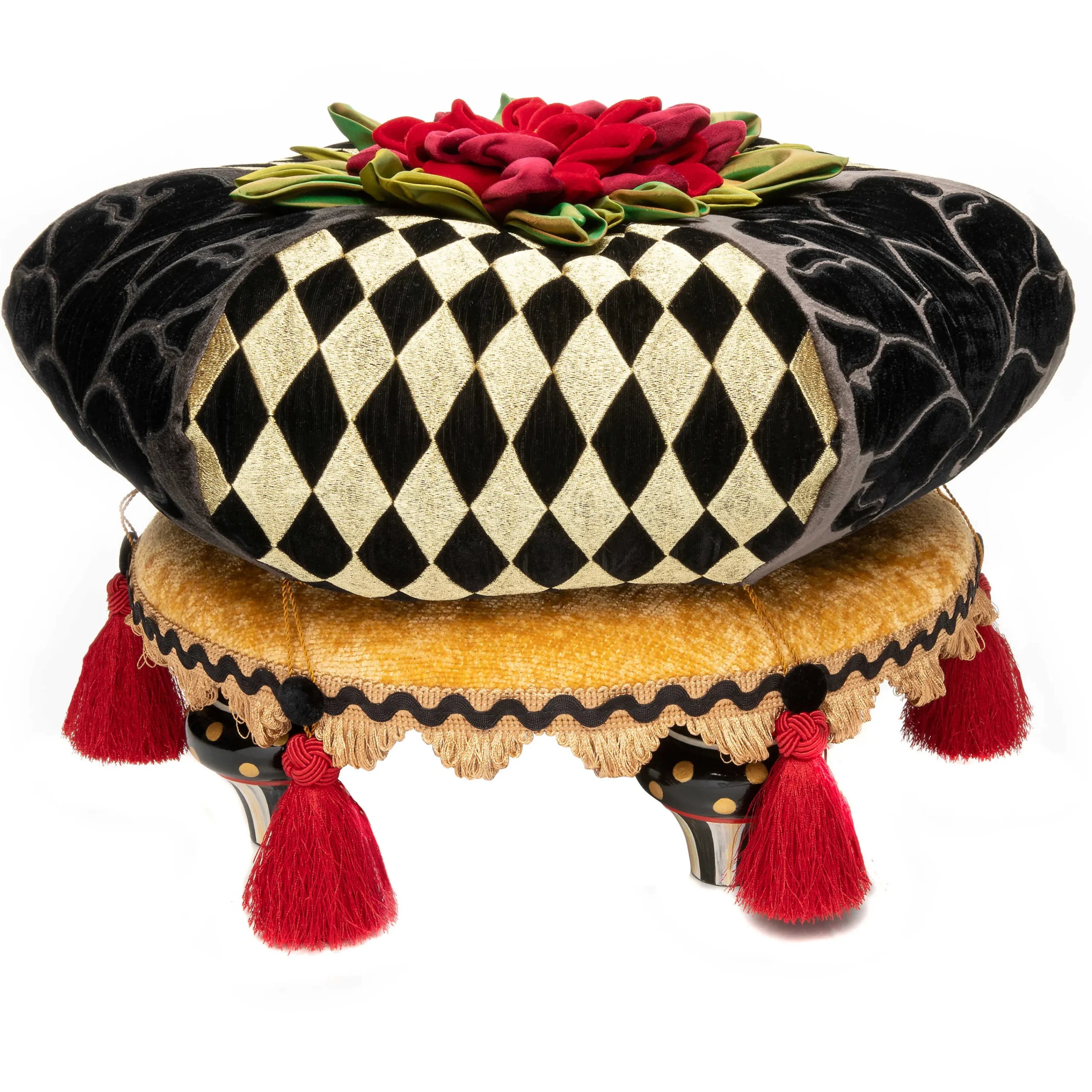MacKenzie-Childs Evenfall Footstool| Living Room