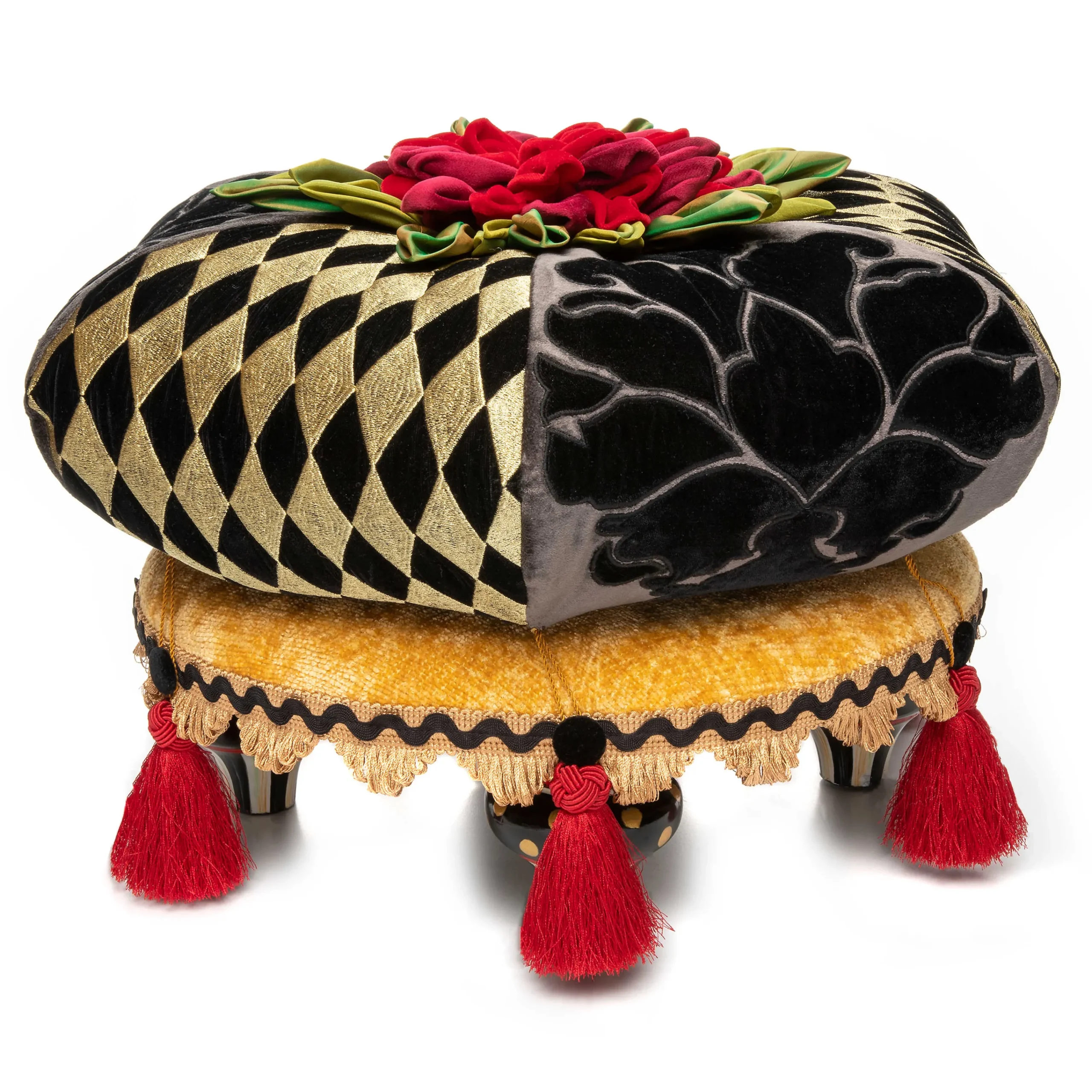 MacKenzie-Childs Evenfall Footstool| Living Room
