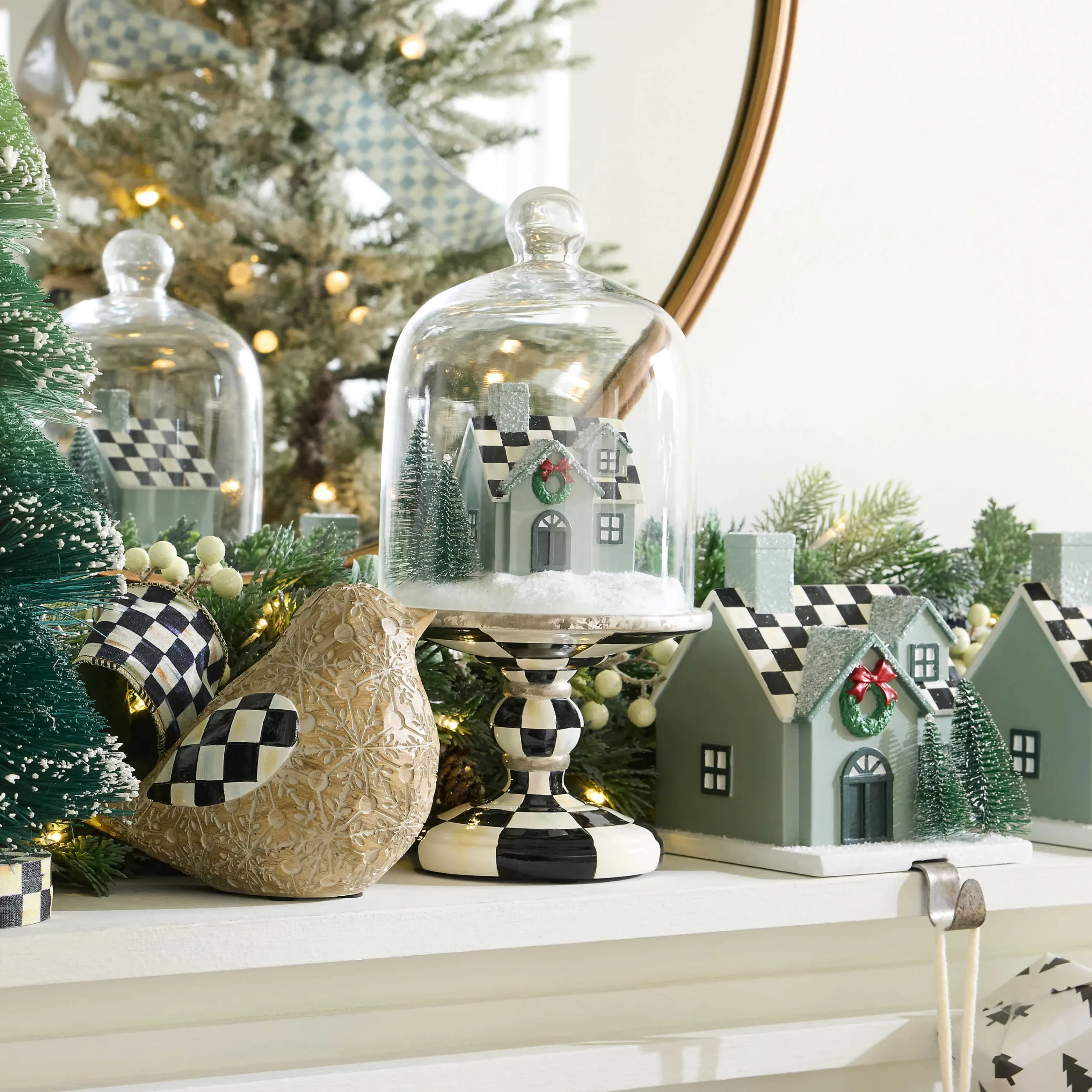 MacKenzie-Childs Farmhouse Holiday House Cloche| Room Accents
