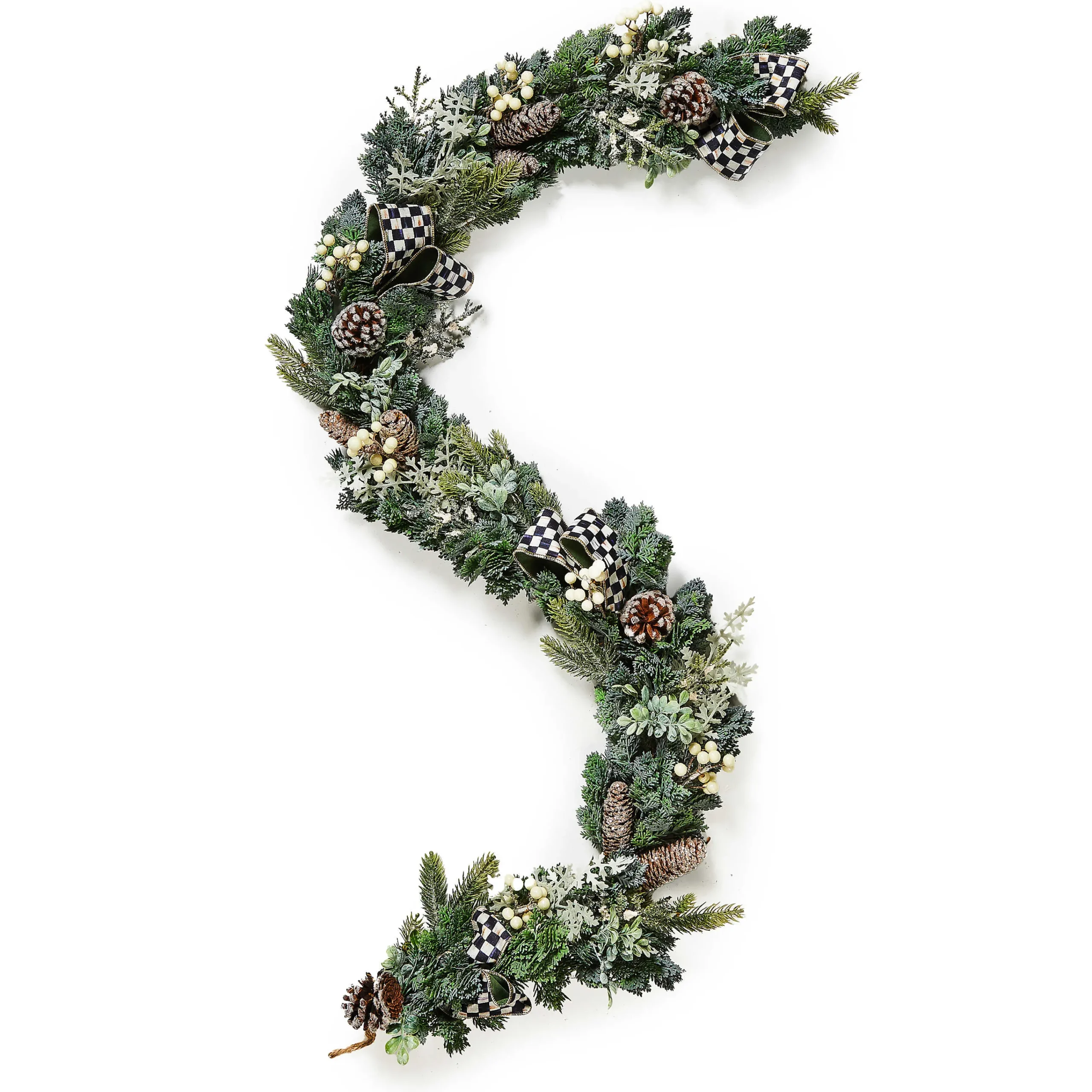 MacKenzie-Childs Farmhouse Holiday Illuminated Garland| Greenery & Florals|Room Accents