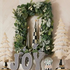 MacKenzie-Childs Farmhouse Holiday Illuminated Rectangle Wreath| Greenery & Florals|Outdoor
