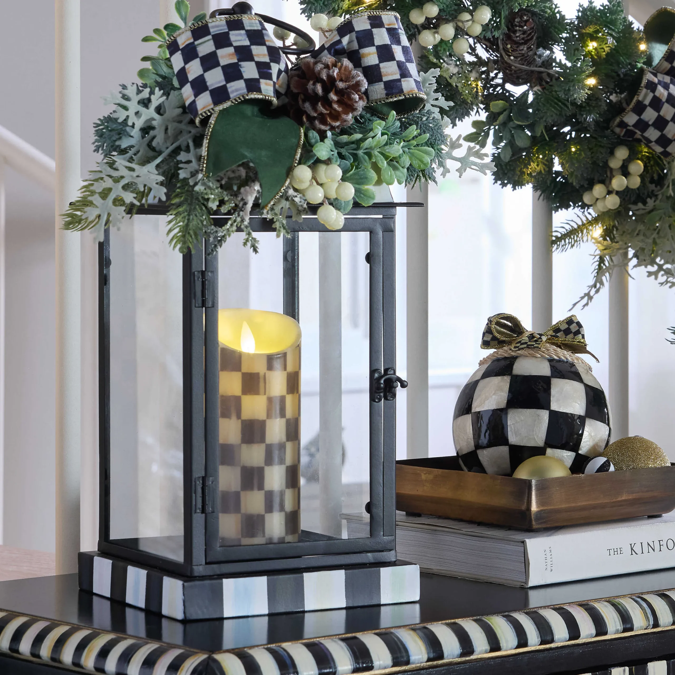 MacKenzie-Childs Farmhouse Holiday Lantern Arrangement| Outdoor|Room Accents