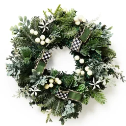 MacKenzie-Childs Farmhouse Holiday Mini 14 Wreath| Outdoor|Greenery & Florals