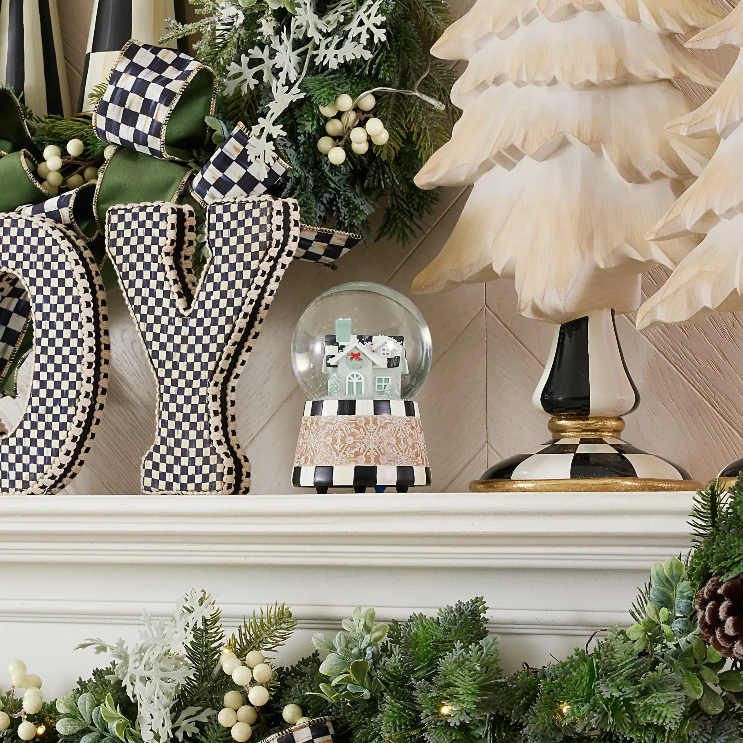 MacKenzie-Childs Farmhouse Holiday Snow Globe| Room Accents