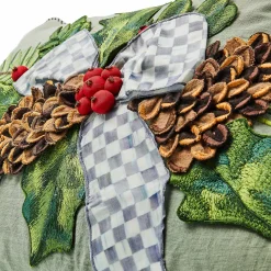 MacKenzie-Childs Farmhouse Holly Holiday Lumbar Pillow| Pillows, Throws, & Cushions