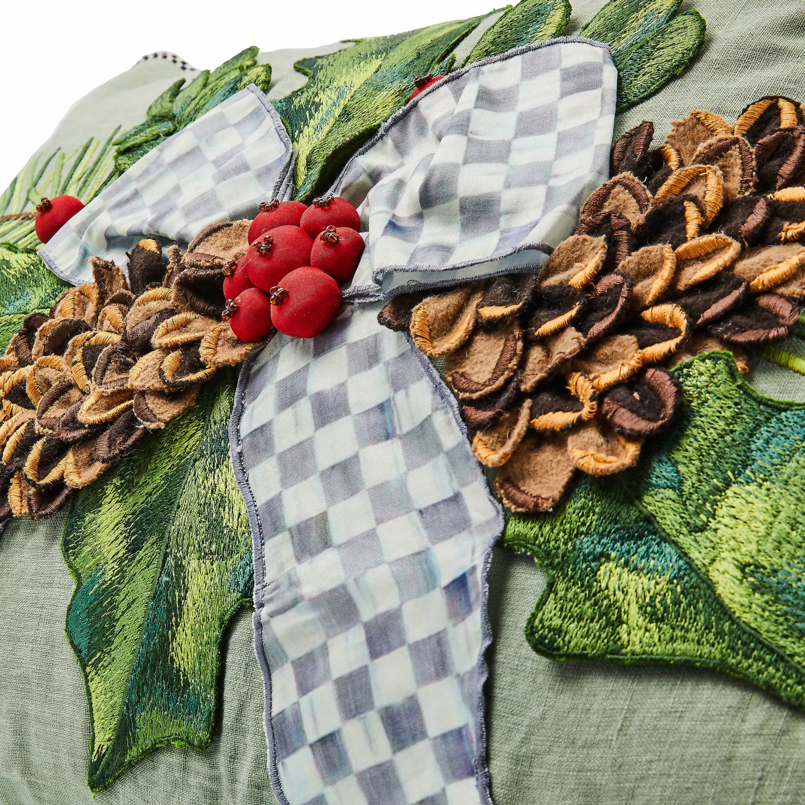 MacKenzie-Childs Farmhouse Holly Holiday Lumbar Pillow| Pillows, Throws, & Cushions