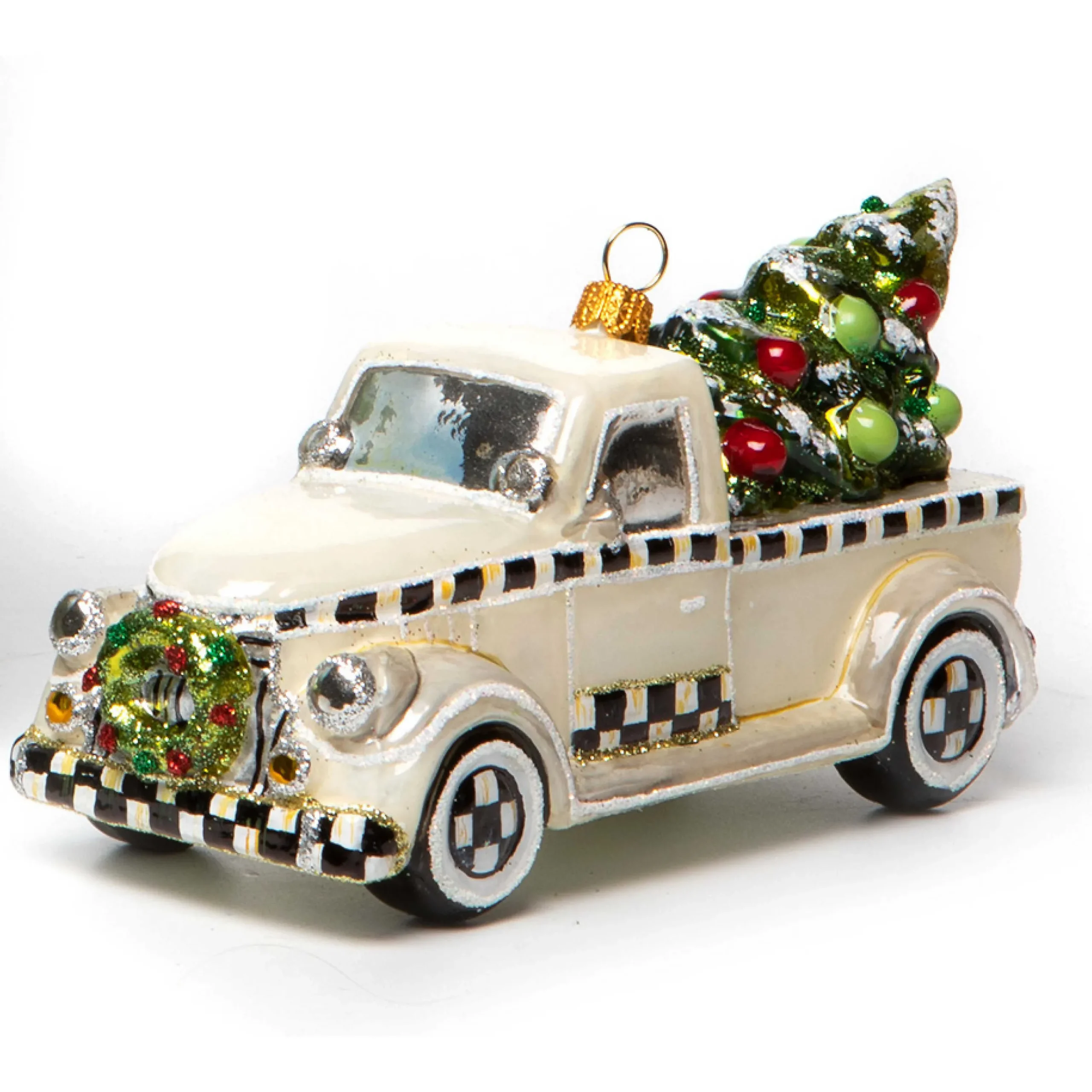 MacKenzie-Childs Farmhouse Special Delivery Truck Glass Ornament| Holiday