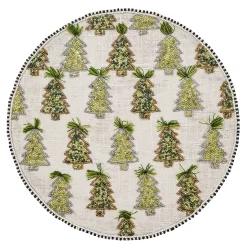 MacKenzie-Childs Farmhouse Trees Round Beaded Placemat| Table Accessories|Kitchen & Table Linens