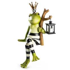 MacKenzie-Childs Fergal the Frog with Lantern| Spring|Outdoor
