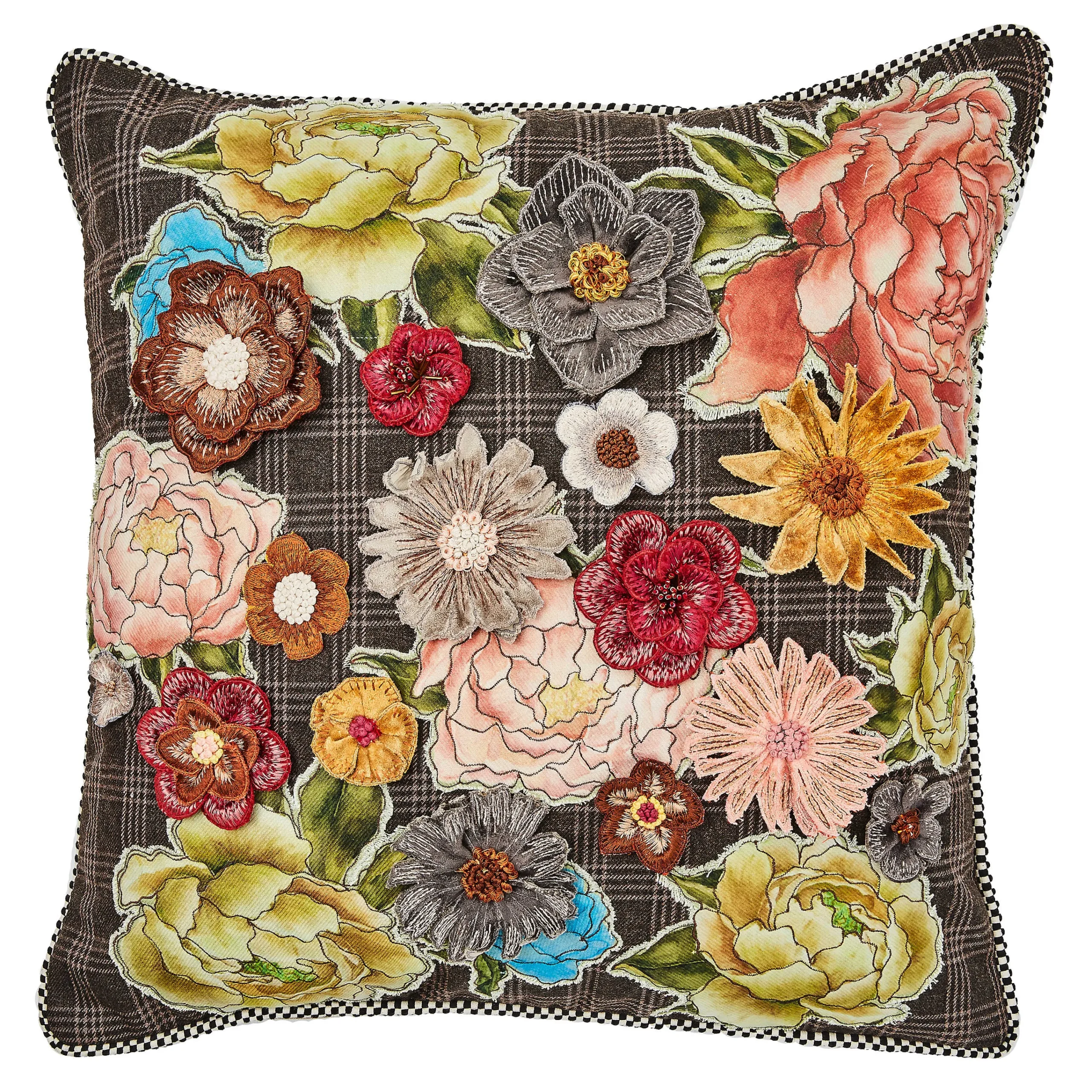 MacKenzie-Childs Field Study Embroidered Floral Throw Pillow| Pillows, Throws, & Cushions