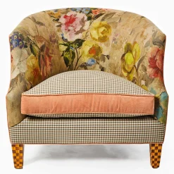 MacKenzie-Childs Field Study Floral  Gingham Accent Chair| Living Room