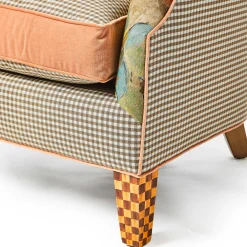 MacKenzie-Childs Field Study Floral Gingham Accent Chair| Living Room