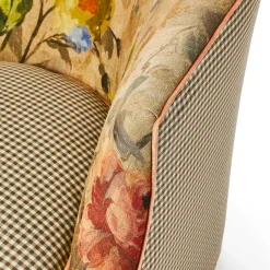 MacKenzie-Childs Field Study Floral Gingham Accent Chair| Living Room