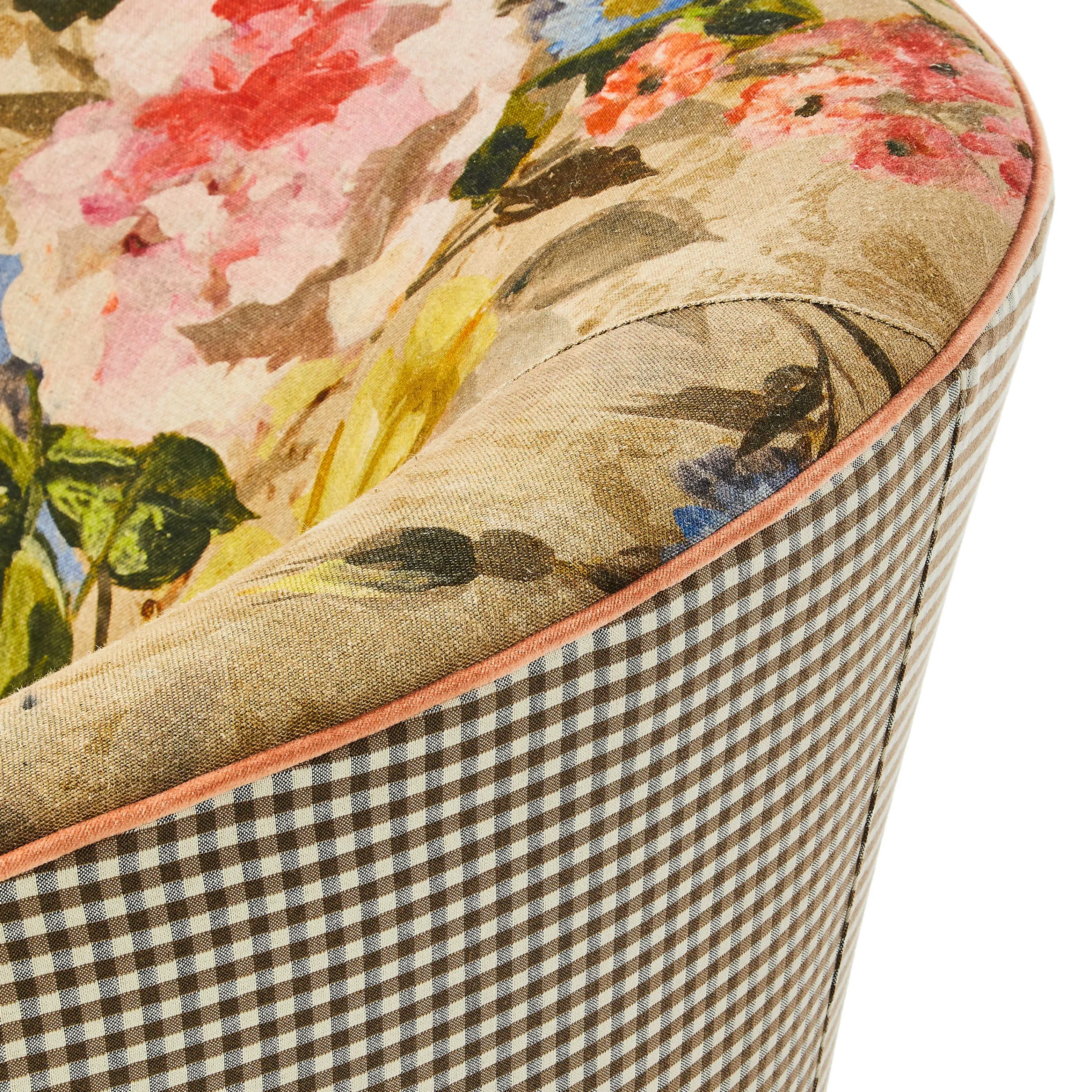 MacKenzie-Childs Field Study Floral Gingham Accent Chair| Living Room