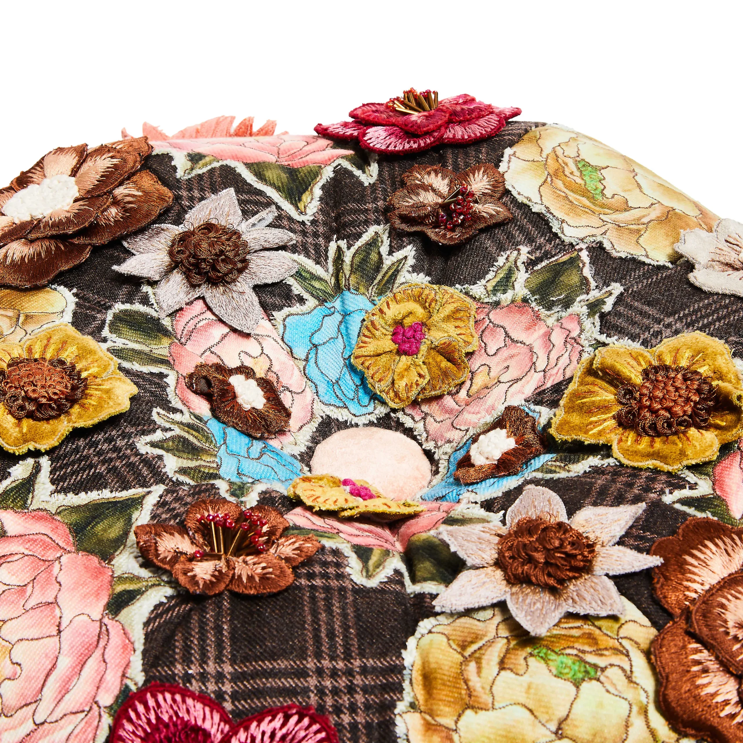 MacKenzie-Childs Field Study Floral Tufted Footstool| Living Room