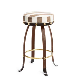 MacKenzie-Childs Flatiron Brown Stripe Bar Stool| Dining Room & Kitchen