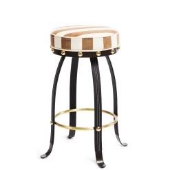 MacKenzie-Childs Flatiron Brown Stripe Bar Stool| Dining Room & Kitchen