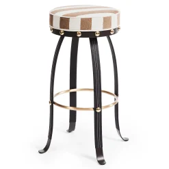MacKenzie-Childs Flatiron Brown Stripe Counter Stool| Dining Room & Kitchen