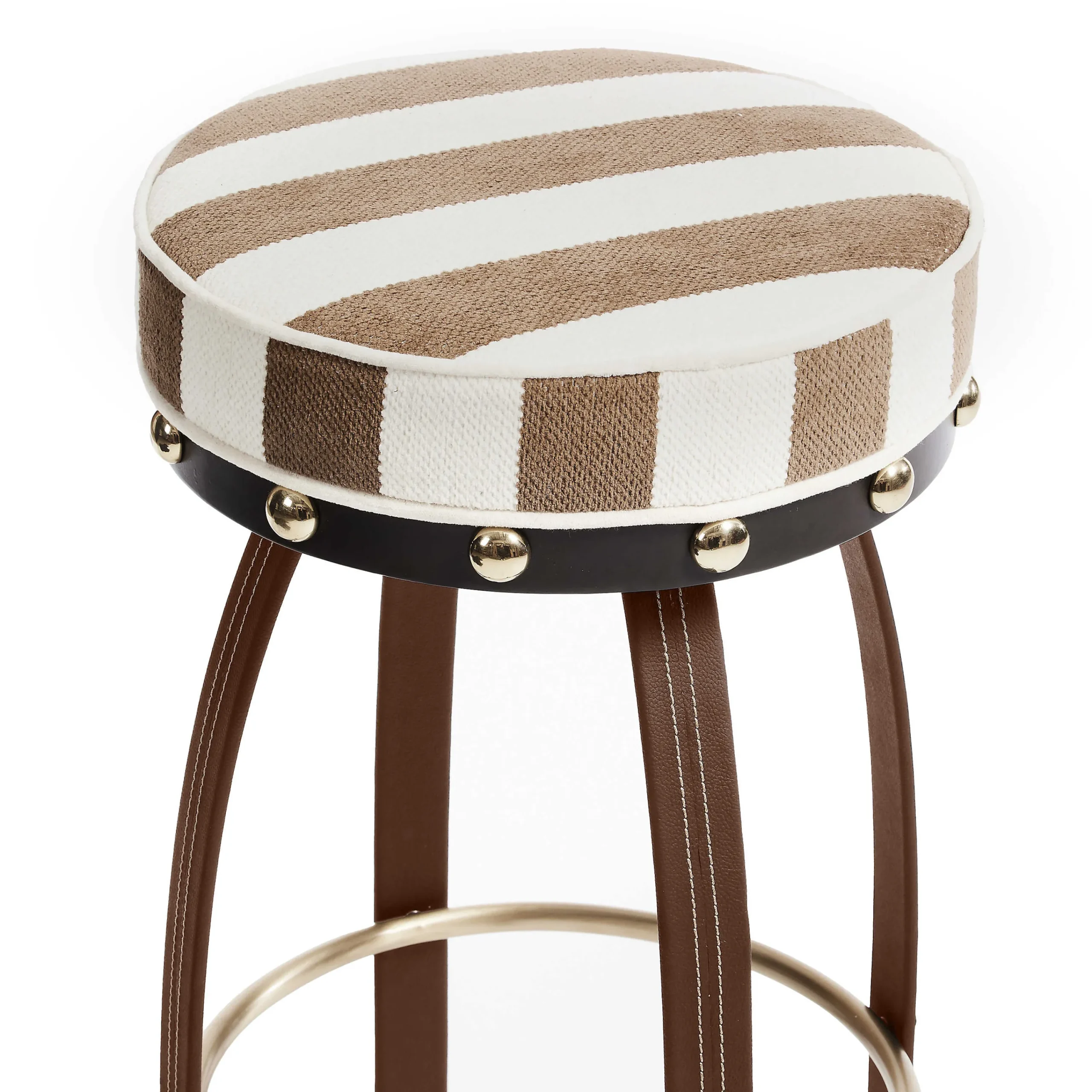 MacKenzie-Childs Flatiron Brown Stripe Counter Stool| Dining Room & Kitchen