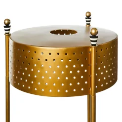 MacKenzie-Childs Flatiron Leather Stripe Shelf Floor Lamp| Lighting