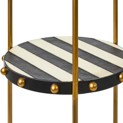MacKenzie-Childs Flatiron Leather Stripe Shelf Floor Lamp| Lighting