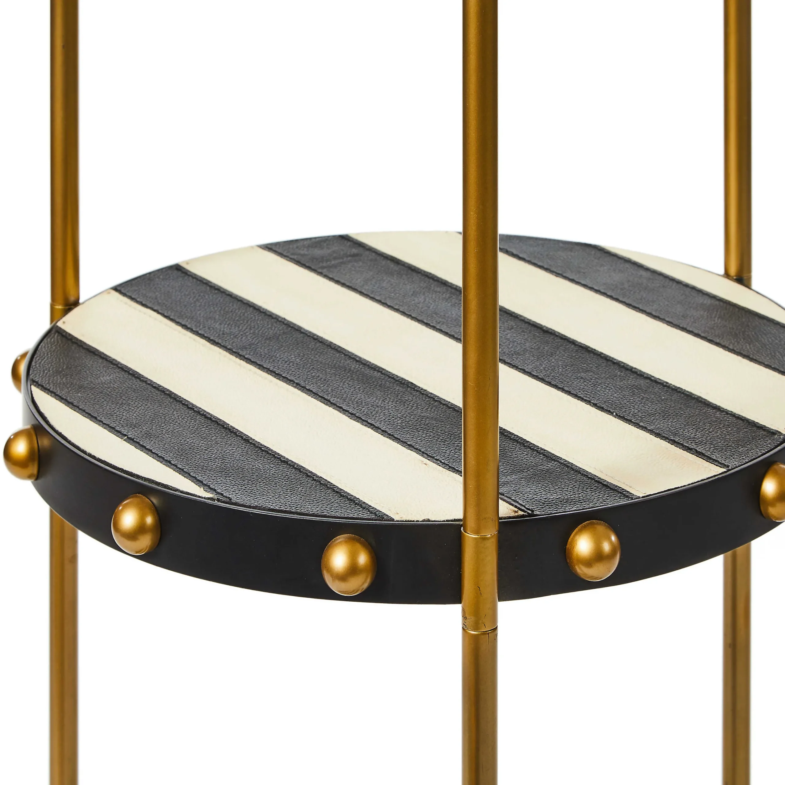 MacKenzie-Childs Flatiron Leather Stripe Shelf Floor Lamp| Lighting