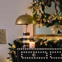 MacKenzie-Childs Flatiron Leather Stripe Table Lamp| Lighting