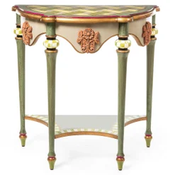 MacKenzie-Childs Fleur De Leaf Demilune Console Table| Entryway Furniture|Living Room