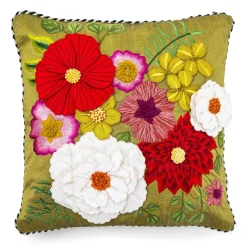 MacKenzie-Childs Fleur de Leaf Throw Pillow| Spring|Pillows, Throws, & Cushions