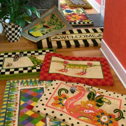 MacKenzie-Childs Flower Market Double Door Entrance Mat| Outdoor|Rugs