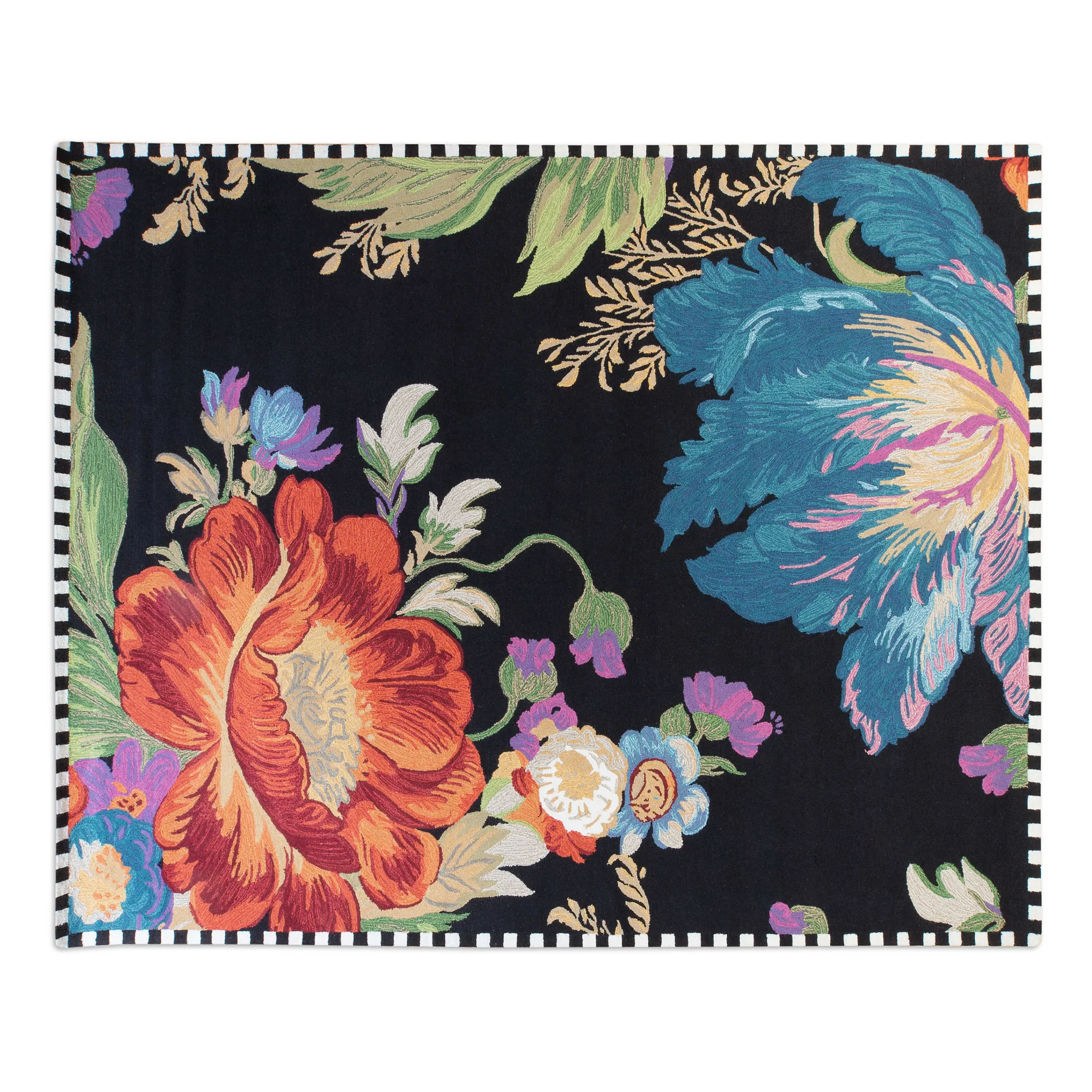 MacKenzie-Childs Flower Market Reflections Black 8' x 10' Rug| Rugs